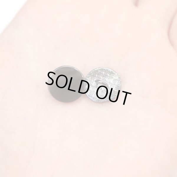 画像6: メタルボタン フラット 【ブラック 鏡面仕上げ】 黒 ビジュー 飾り 縫製 袖口 15個入り 【12.5mm】 ボタンマート B-296 (6)