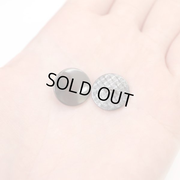 画像6: メタルボタン フラット 【ブラック 鏡面仕上げ】 黒 ビジュー 飾り 縫製 袖口 15個入り 【15mm】 ボタンマート B-297 (6)