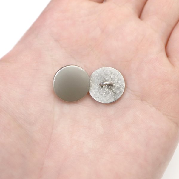 画像6: メタルボタン フラット 【シルバー ツヤなし】 銀 ビジュー 飾り 縫製 袖口 15個入り 【15mm】 ボタンマート B-303 (6)