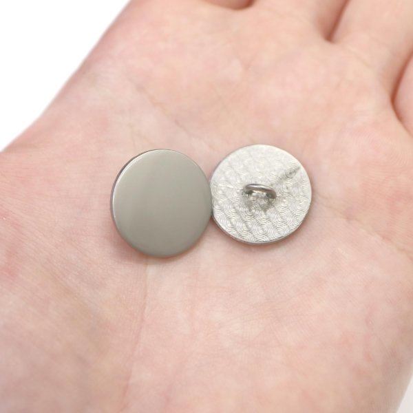 画像6: メタルボタン フラット 【シルバー ツヤなし】 銀 ビジュー 飾り 縫製 袖口 10個入り 【18mm】 ボタンマート B-304 (6)