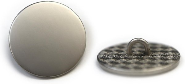 画像1: メタルボタン フラット 【シルバー ツヤなし】 銀 ビジュー 飾り 縫製 袖口 10個入り 【20mm】 ボタンマート B-305 (1)