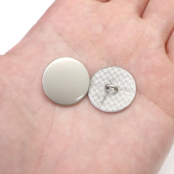 画像6: メタルボタン フラット 【シルバー ツヤなし】 銀 ビジュー 飾り 縫製 袖口 10個入り 【20mm】 ボタンマート B-305 (6)