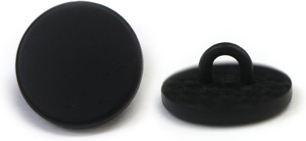 画像1: メタルボタン フラット 【ブラック ツヤなし】 黒 ビジュー 飾り 縫製 袖口 20個入り 【11.5mm】 ボタンマート B-307 (1)