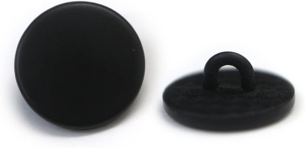 画像1: メタルボタン フラット 【ブラック ツヤなし】 黒 ビジュー 飾り 縫製 袖口 15個入り 【12.5mm】 ボタンマート B-308 (1)