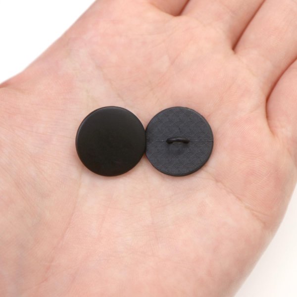 画像6: メタルボタン フラット 【ブラック ツヤなし】 黒 ビジュー 飾り 縫製 袖口 10個入り 【18mm】 ボタンマート B-310 (6)