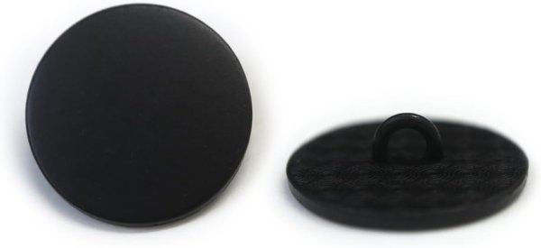 画像1: メタルボタン フラット 【ブラック ツヤなし】 黒 ビジュー 飾り 縫製 袖口 10個入り 【20mm】 ボタンマート B-311 (1)