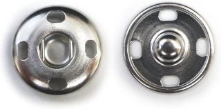 スナップボタン シルバー 7.5mm 10組入り 縫い付けタイプ 打ち具
