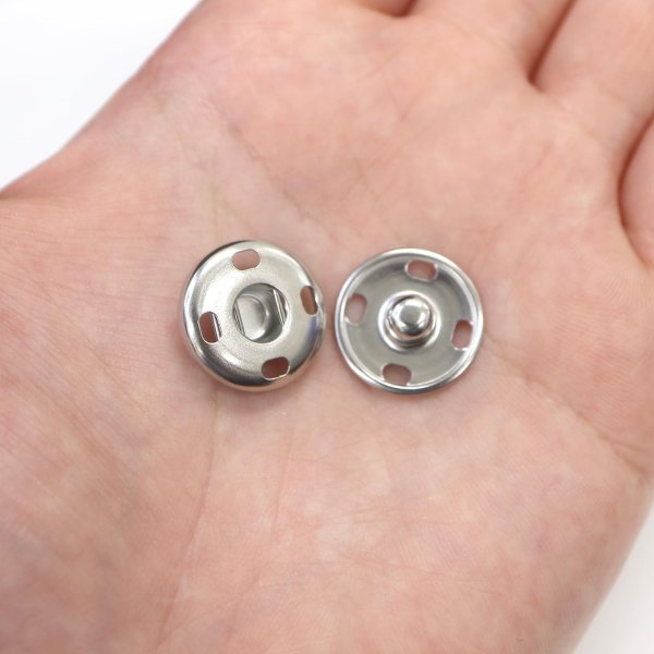 画像5: スナップボタン シルバー 17mm 10組入り 縫い付けタイプ 打ち具不要 銀 ボタン ボタンマート B-326 (5)