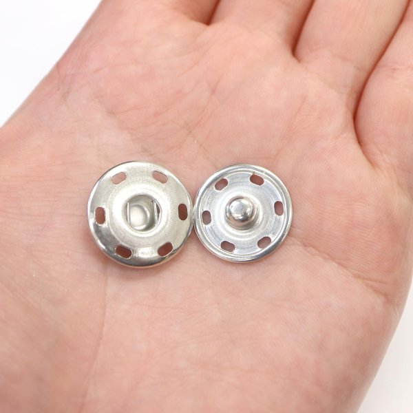 画像5: スナップボタン シルバー 19mm 10組入り 縫い付けタイプ 打ち具不要 銀 ボタン ボタンマート B-327 (5)