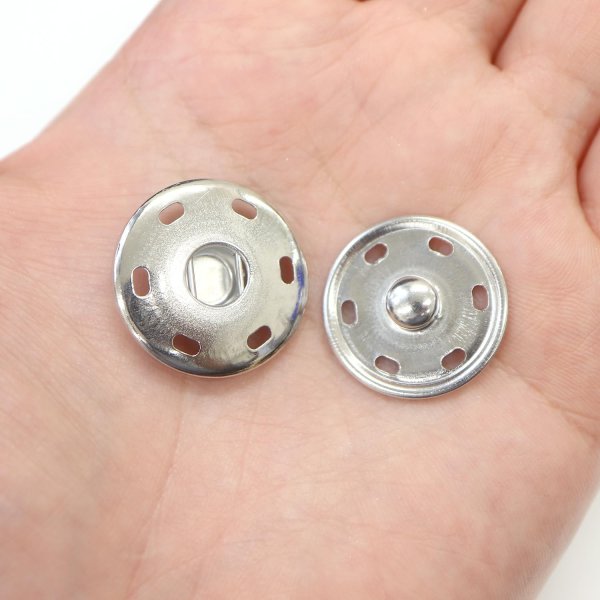画像5: スナップボタン シルバー 23mm 10組入り 縫い付けタイプ 打ち具不要 銀 ボタン ボタンマート B-329 (5)