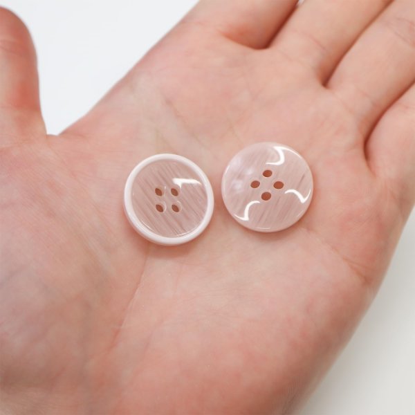 画像6: 四つ穴ボタン 【ピンク】 ツヤあり 半透明 パステルカラー ボタン シャツボタン 10個入り 【20mm】 ボタンマート B-360 (6)