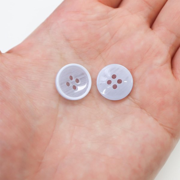 画像6: 四つ穴ボタン 【ブルー】 青ツヤあり 半透明 パステルカラー ボタン シャツボタン 15個入り 【15mm】 ボタンマート B-362 (6)