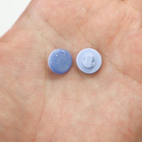 画像6: ラメボタン 足つき 【ブルー】 フラット 青 ボタン キャンディボタン グリッター シャツボタン 10個入り 【11mm】 ボタンマート B-371 (6)
