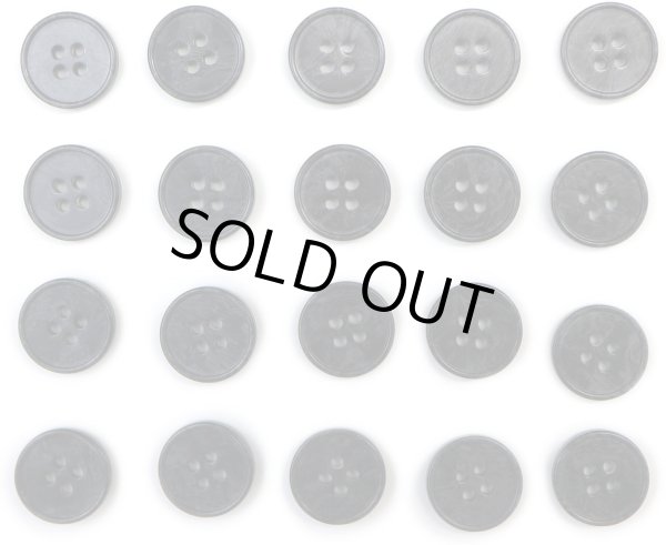 画像1: マーブルボタン 四つ穴 【ブラック&ダークグレー】 黒 ツヤなし 大理石調 ボタン スーツボタン ジャケットボタン 20個入り 【15mm】 ボタンマート B-382 (1)