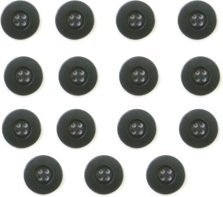 ミリタリーボタン 【ネイビー】 四つ穴ボタン 紺 ボタン 15個入り