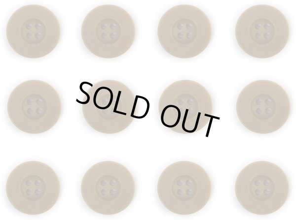 画像1: ミリタリーボタン 【ライトブラウン】 四つ穴ボタン 茶色 ボタン 12個入り 【20mm】 ボタンマート B-417 (1)