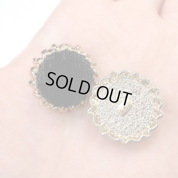 画像6: スエード調 布ボタン 【ブラック】 黒 金フチ ボタン 飾りボタン 縫製ボタン 袖口ボタン 6個入り 【25mm】 ボタンマート B-432 (6)