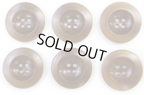 画像1: ナットボタン【ブラウン】四つ穴ボタン 茶色 ベーシック カラーボタン シンプル ボタン 手芸 6個入り【25mm】ボタンマート B-450 (1)