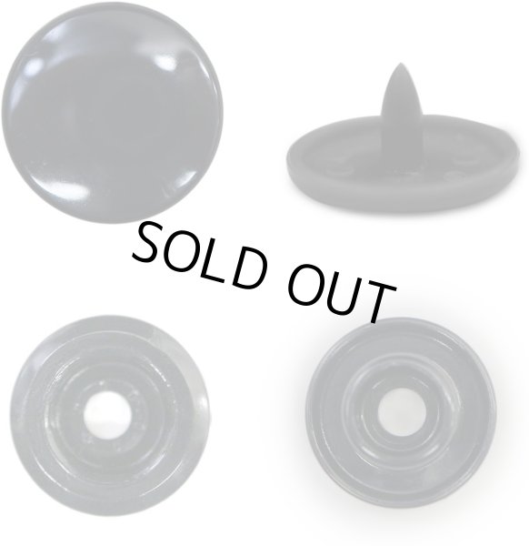 画像1: スナップボタン プラスチック製 12.4mm T5 【ブラック】 黒 20組入り ボタンマート B-457 (1)