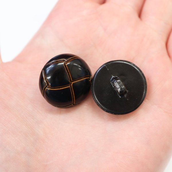画像6: 革調ボタン レザー調 【ブラック】 スーツ コート ジャケット ブレザー フロント 袖口 8個入り 【23mm】 ボタンマート B-474 (6)