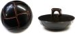 画像1: 革調ボタン レザー調 【ブラック】 スーツ コート ジャケット ブレザー フロント 袖口 8個入り 【25mm】 ボタンマート B-475 (1)