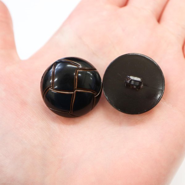 画像6: 革調ボタン レザー調 【ブラック】 スーツ コート ジャケット ブレザー フロント 袖口 8個入り 【25mm】 ボタンマート B-475 (6)