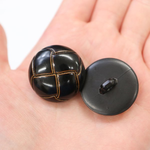 画像6: 革調ボタン レザー調 【ブラック】 スーツ コート ジャケット ブレザー フロント 袖口 6個入り 【28mm】 ボタンマート B-476 (6)