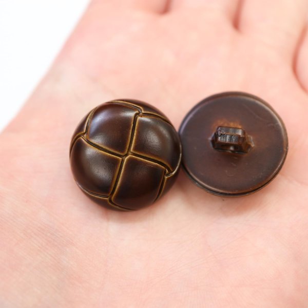 画像6: 革調ボタン レザー調 【ブラウン】 スーツ コート ジャケット ブレザー フロント 袖口 8個入り 【23mm】 ボタンマート B-477 (6)