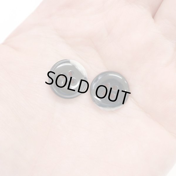 画像6: 水牛調ボタン【ブラック&ホワイト】スーツ コート ジャケット ブレザー 四つ穴 フロント 袖口 10個入り【15mm】ボタンマート B-480 (6)