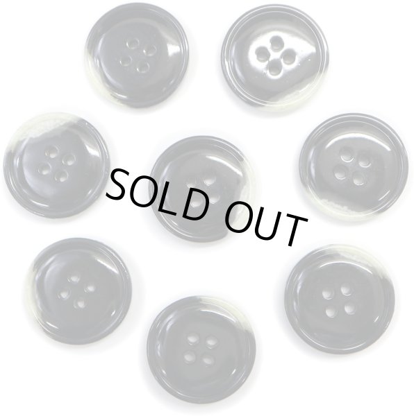 画像1: 水牛調ボタン【ブラック&ホワイト】スーツ コート ジャケット ブレザー 四つ穴 フロント 袖口 8個入り【23mm】ボタンマート B-483 (1)