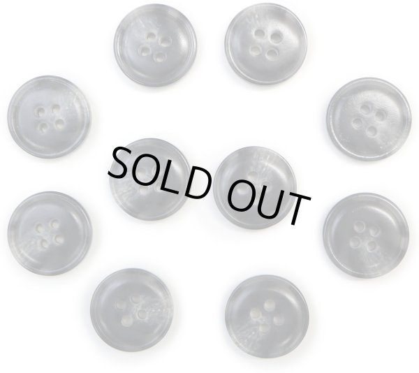 画像1: 水牛調ボタン【ダークグレー&ホワイト】スーツ コート ジャケット ブレザー 四つ穴 フロント 袖口 10個入り【18mm】ボタンマート B-486 (1)