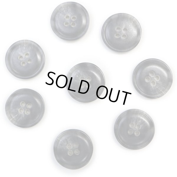 画像1: 水牛調ボタン【ダークグレー&ホワイト】スーツ コート ジャケット ブレザー 四つ穴 フロント 袖口 8個入り【20mm】ボタンマート B-487 (1)