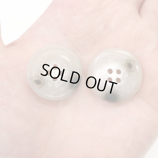 画像6: 水牛調ボタン【アイボリー&ダークブラウン】スーツ コート ジャケット ブレザー 四つ穴 フロント 袖口 6個入り【25mm】ボタンマート B-494 (6)