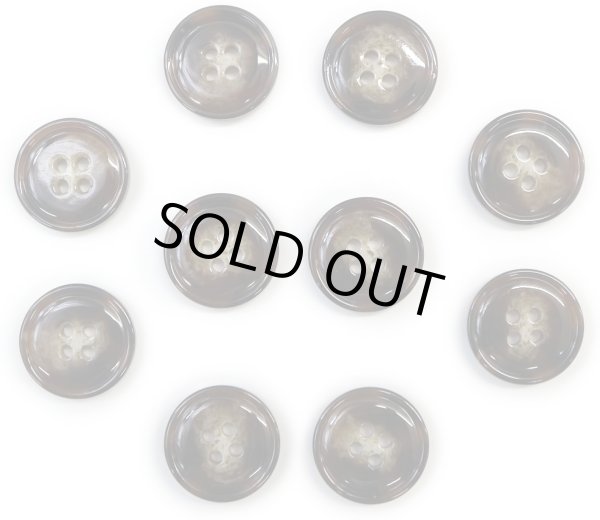 画像1: 水牛調ボタン【ダークブラウン&ホワイト】スーツ コート ジャケット ブレザー 四つ穴 フロント 袖口 10個入り【18mm】ボタンマート B-496 (1)