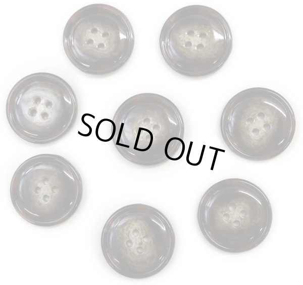 画像1: 水牛調ボタン【ダークブラウン&ホワイト】スーツ コート ジャケット ブレザー 四つ穴 フロント 袖口 8個入り【23mm】ボタンマート B-498 (1)