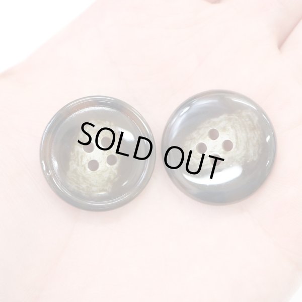 画像6: 水牛調ボタン【ダークブラウン&ホワイト】スーツ コート ジャケット ブレザー 四つ穴 フロント 袖口 6個入り【25mm】ボタンマート B-499 (6)