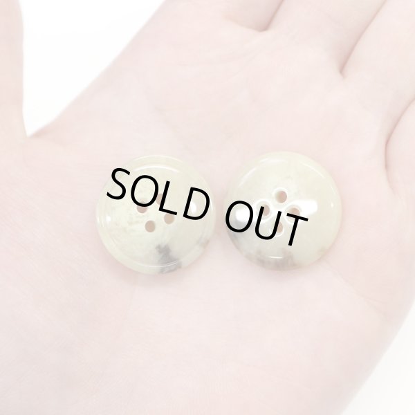 画像6: 水牛調ボタン【ベージュ&ブラウン】スーツ コート ジャケット ブレザー 四つ穴 フロント 袖口 8個入り【23mm】ボタンマート B-505 (6)