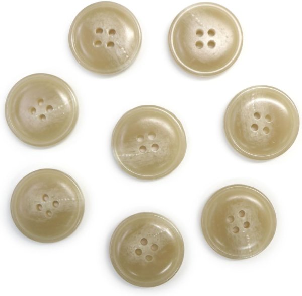 画像1: 水牛調ボタン【ベージュ】スーツ コート ジャケット ブレザー 四つ穴 フロント 袖口 8個入り【23mm】ボタンマート B-507 (1)