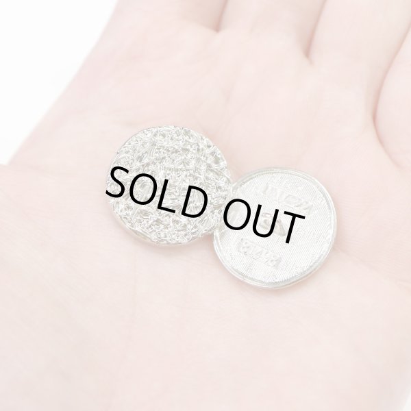 画像6: メタルボタン フラット 足つき 幾何学模様 【シルバー】 銀 ボタン スーツボタン ジャケットボタン 10個入り 【22.5mm】 ボタンマート B-524 (6)