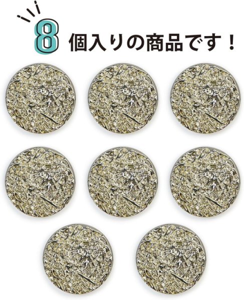 画像4: メタルボタン フラット 足つき 幾何学模様 【ゴールド】 金 ボタン スーツボタン ジャケットボタン 8個入り 【25mm】 ボタンマート B-530 (4)