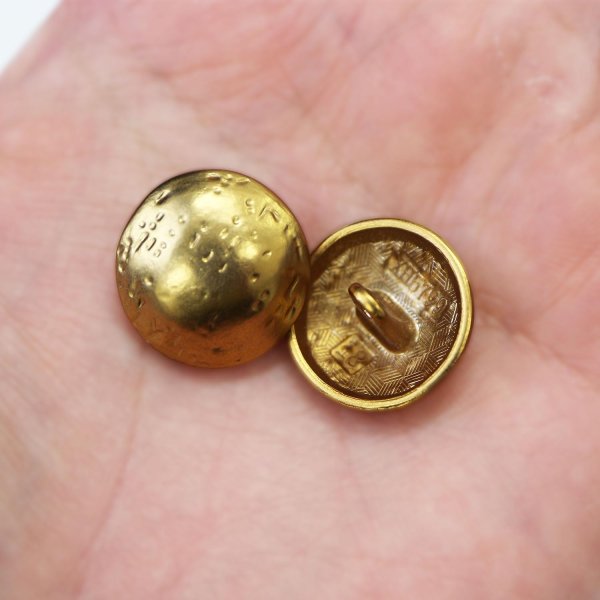 画像5: メタルボタン ヴィンテージ風【ブロンズ】足つき 金 ボタン ビジューボタン 飾りボタン 縫製ボタン 6個入り【17.5mm】ボタンマート B-532 (5)