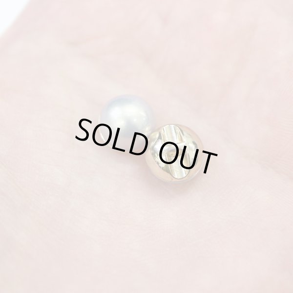 画像6: オーロラ パールボタン 【グレー】 ゴールド 台座付き カラー パール ボタン 灰色 6個入り 【10mm】 ボタンマート B-547 (6)