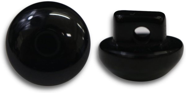 画像1: 黒ボタン 足つき【ブラック ツヤあり】キノコ型 シャツ カラーボタン シンプル ボタン 目玉ボタン 手芸 20個入り【11.5mm】ボタンマート B-553 (1)