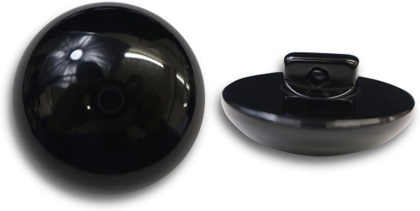 画像1: 黒ボタン 足つき【ブラック ツヤあり】キノコ型 シャツ カラーボタン シンプル ボタン 目玉ボタン 手芸 6個入り【28mm】ボタンマート B-559 (1)