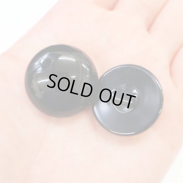 画像5: 黒ボタン 足つき【ブラック ツヤあり】キノコ型 シャツ カラーボタン シンプル ボタン 目玉ボタン 手芸 6個入り【28mm】ボタンマート B-559 (5)