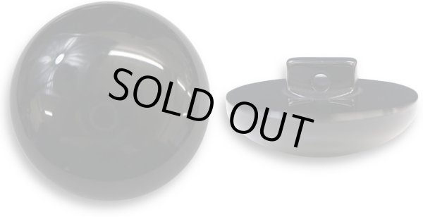 画像1: 黒ボタン 足つき【ブラック ツヤあり】キノコ型 シャツ カラーボタン シンプル ボタン 目玉ボタン 手芸 6個入り【30mm】ボタンマート B-560 (1)