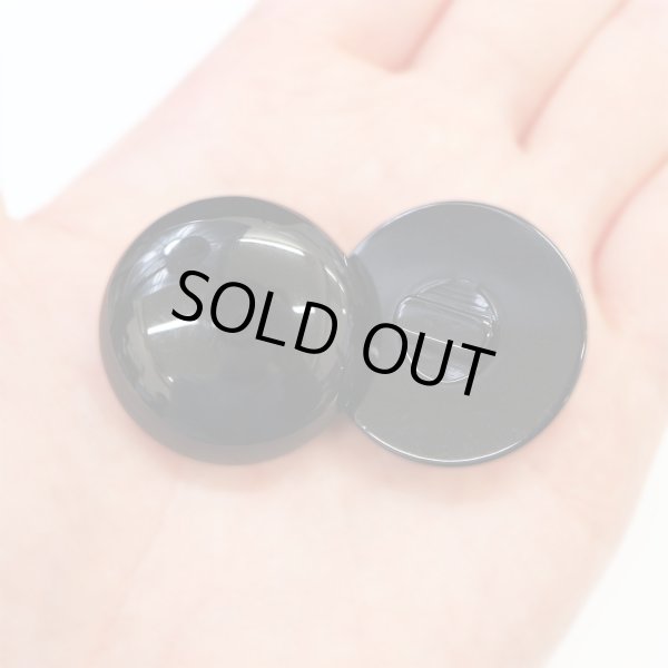 画像5: 黒ボタン 足つき【ブラック ツヤあり】キノコ型 シャツ カラーボタン シンプル ボタン 目玉ボタン 手芸 6個入り【30mm】ボタンマート B-560 (5)