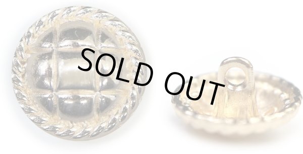 画像1: メタルボタン 丸型 足つき キルティング風 【ゴールド】 金 ボタン 鏡面仕上げ スーツボタン ジャケットボタン 12個入り 【15mm】 ボタンマート B-574 (1)