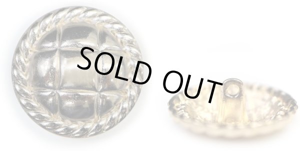 画像1: メタルボタン 丸型 足つき キルティング風 【ゴールド】 金 ボタン 鏡面仕上げ スーツボタン ジャケットボタン 6個入り 【25mm】 ボタンマート B-578 (1)