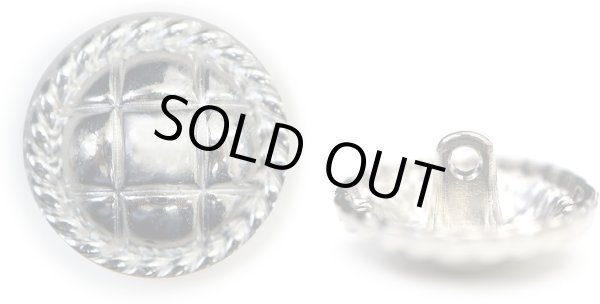 画像1: メタルボタン 丸型 足つき キルティング風 【シルバー】 銀 ボタン 鏡面仕上げ スーツボタン ジャケットボタン 8個入り 【20mm】 ボタンマート B-581 (1)